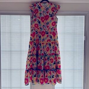 Size L Crosby by Mollie Burch long tiered floral dress.